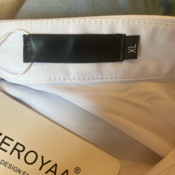 NWT ZEROYAA Mens Slim Fit Long Sleeve Tuxedo Dress Shirts/Prom Shirt sz XL - Picture 4 of 6